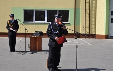 Zaprzysiężenie komendanta Powiatowego PSP w Sandomierzu mł. bryg. mgr Adam Czajki