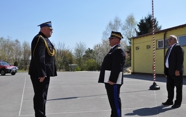Zaprzysiężenie komendanta Powiatowego PSP w Sandomierzu mł. bryg. mgr Adam Czajki