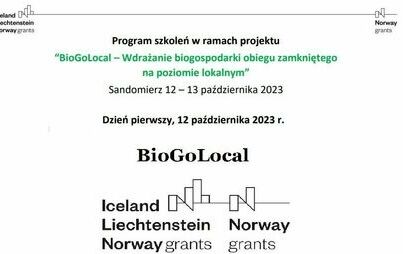 Zdjęcie do Program szkoleń w ramach projektu &ldquo;BioGoLocal &ndash; Sandomierz 12 &ndash; 13 października 2023 