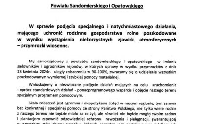 Zdjęcie do Apel Samorządowc&oacute;w Powiatu Sandomierskiego i Opatowskiego