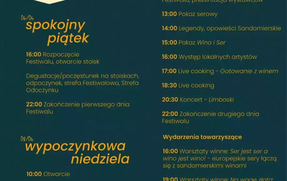 Juz w ten weekend 6-8 czerwca zapraszamy do Sandomierza na Festiwal WinaSera