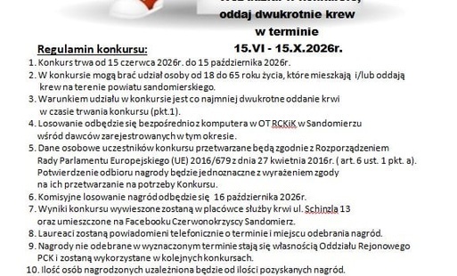 Konkurs Wakacyjna Kropla Krwii 2026
