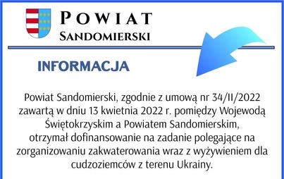 Zdjęcie do Dofinansowanie pobytu cudzoziemc&oacute;w z Ukrainy na terenie Powiatu Sandomierskiego